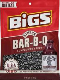 BIGS Stubb's Series 607455 Sunflower Seeds, Tangy BBQ Flavor, 5.35 oz Bag