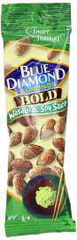 Blue Diamond BOLD Series 5230 Almonds, Soy Sauce, Wasabi Flavor, 1.5 oz Tube