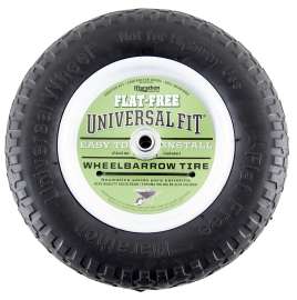 MTD 00270 Wheelbarrow Wheel, 350 lb Max Load, 14-1/2 in Dia Tire, Polyurethane Tire
