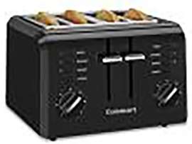 Cuisinart CPT-142BK Toaster, Bagel, Defrost, Reheat Control, Plastic/Stainless Steel, Black