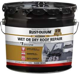 RUST-OLEUM 351250 Wet Roof Repair, Black, Liquid, 3.3 gal