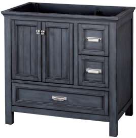Foremost Brantley Series BABV3622D Vanity, Wood, Harbor Blue, 2-Cabinet Door, 3-Drawer