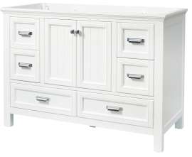 Foremost Brantley Series BAWV4822D Bathroom Vanity, 48 in W Cabinet, 21-1/2 in D Cabinet, 34 in H Cabinet, Wood, White