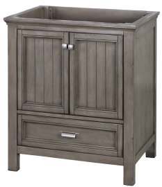 Foremost Brantley Series BAGV3022D Vanity, Wood, Distressed Gray, Free-Standing Installation, 2-Cabinet Door, 1-Drawer
