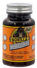 Gorilla 105779 Rubber Cement, Liquid, Crystal Clear, 4 oz Bottle