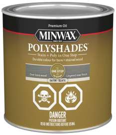 Minwax PolyShades CM2139844 Polyurethane Wood Stain, Satin, Slate, Liquid, 236 mL