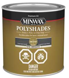 Minwax PolyShades CM2139944 Polyurethane Wood Stain, Satin, Aged Barrel, Liquid, 236 mL