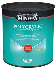 Minwax Polycrylic CM6111144 Waterbased Polyurethane, Ultra Flat, Liquid, Clear, 946 mL