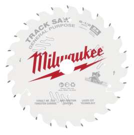 Milwaukee 48-40-0624 Track Saw Blade, 6-1/2 in Dia, 20 mm Arbor, 24-Teeth, Tungsten Carbide Cutting Edge