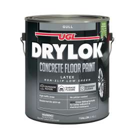 Drylok 43213 Concrete Floor Paint, Latex, Flat, Gull, 1 gal, 300 to 400 sq-ft/gal Coverage Area