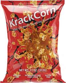 KrackCorn 860003389515 Popcorn, Caramel, Salt, Savory, Sweet Flavor, 11 oz Bag