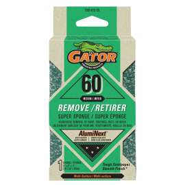 Gator 736101220 Sanding Sponge, 5 in L, 3 in W, 60 Grit, Coarse, Aluminum Oxide Abrasive