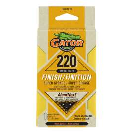 Gator 734301220 Sanding Sponge, 5 in L, 3 in W, 220 Grit, Aluminum Oxide Abrasive
