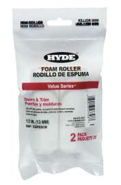 Hyde Value Series 47348 Mini Roller, 1/2 in Thick Nap, 4 in L, Foam Cover