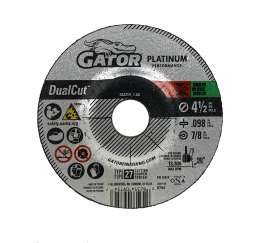 Gator 9754 Cut-Off Wheel, 4-1/2 in Dia, 0.098 in Thick, 7/8 in Arbor, Aluminum Oxide Abrasive