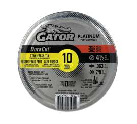 Gator 975110 Cut-Off Wheel, 4-1/2 in Dia, 0.063 Thick, 7/8 in Arbor, Aluminum Oxide Abrasive