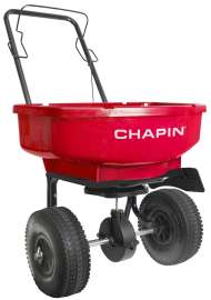 CHAPIN 81000A Residential Turf Spreader, 80 lb Capacity, Steel Frame, Poly Hopper, Pneumatic Wheel