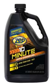 Zep ZHCR128NG Clog Remover, Liquid, Light Yellow, Slight Chlorine, 1 gal Bottle