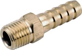 Anderson Metals 129 Series 757001-0204 Hose Adapter, 1/8 in, Barb, 1/4 in, MPT, Brass