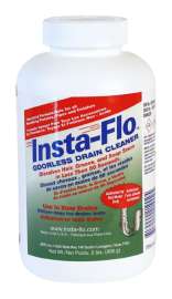 Insta-Flo IS-200 Drain Cleaner, Solid, White, Odorless, 2 lb Bottle