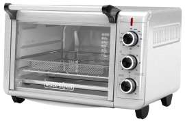 Black+Decker TO3215SS Air Fry Toaster Oven, 1500 W, Knob Control, Black/Silver