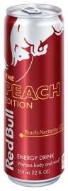 Red Bull 611269283105 Energy Drink, Peach Flavor, 12 oz Can