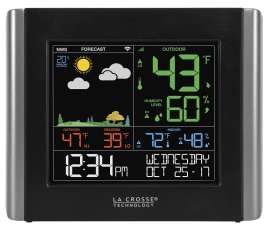 La Crosse V10-TH Weather Station, Battery, 32 to 122 deg F Indoor, -40 to 140 deg F Outdoor, LCD Display