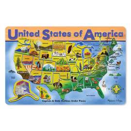 U.S.A. Map Puzzle, 12" x 16", 45 pcs