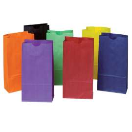 Rainbow Mini Kraft Bag, Assorted Bright Colors, 4.125" x 2.625" x 8", 28 Bags