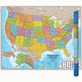 Hemispheres Blue Ocean Series USA Laminated Wall Map, 38" x 48"