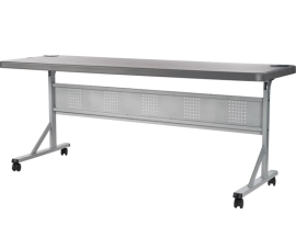 NPS - BPFT Series Charcoal Slate Plastic 72"L x 24"D Flip-N-Store Training Table with Steel Frame