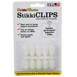 StikkiCLIPS, White, 20/pkg