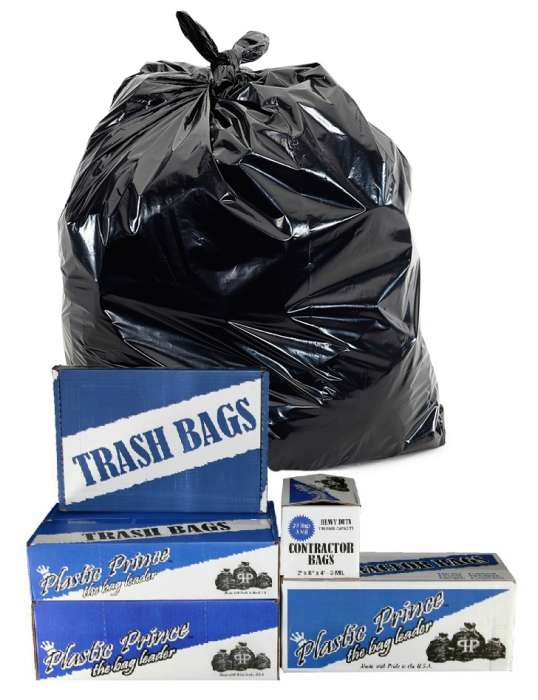 18 x 16 x 45 42 Gallon 4Mil Black Contractor Bags, 100/Roll